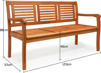 Image de CASARIA Banc de jardin en Bois d'Eucalyptus Certifié FSC
