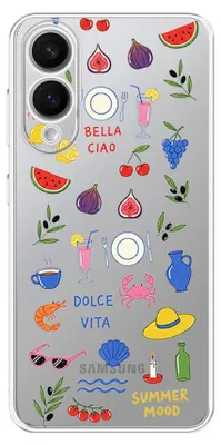 Produktbild von Flexible Hülle für das Samsung Galaxy S25 Edge, Kameraschutz, TPU Silikon transparent, Sommeraromen