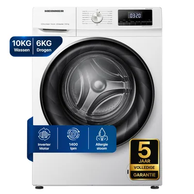 Productafbeelding van Heinner HWDM-H10614A Was-droogcombinatie 10/6 kg, 1400 tpm, Inverter, Stoomfunctie