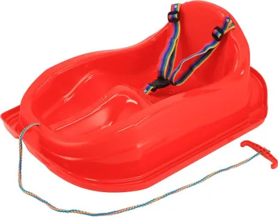 Zdjęcie produktu dla Plastikowe sanki z oparciem Baby Mix MINI czerwone