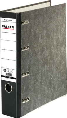 Zdjęcie produktu dla Falken 11285426 Doppelordner - 2x A5 quer, 70 mm, Wolkenmarmor, schwarz