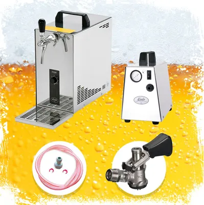 Produktbild von Komplett Set - Zapfanlage, Bierkoffer, Durchlaufkühler, Bierzapfanlage PYGMY 25 1-leitig Trockenkühler, 35 Liter/h, Zapfkopf:Flach