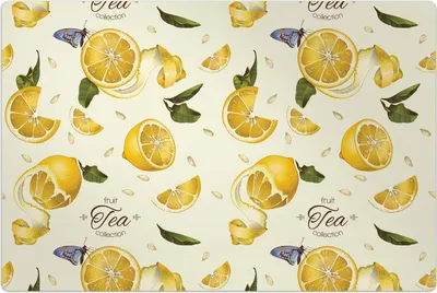 Produktbild von Küchenmatte 60x90 cm Vinylmatte Bodenmatte Dekoration - Früchtetee Zitrone