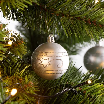 Produktbild von CASARIA® Christbaumkugeln Ø 6cm Kunststoff matt glänzend Christbaumschmuck Anhänger Weihnachtsbaumkugeln Weihnachtsdeko Weihnachtsbaum, Farbe:Silber 48er Set