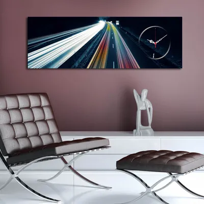 Produktbild von Opviq, 3090CS- CTY1629, Bunt, Wanduhren, 30 x 90, 100% Wildleder -Leinwand