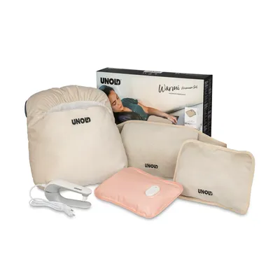 Produktbild von Unold 86020 Wärmi Premium-Set beige elektrische Wärmflasche inkl. Fußwärmekissen kabellos