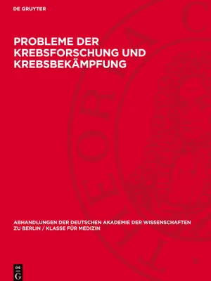 Produktbild von Probleme der Krebsforschung und Krebsbekämpfung