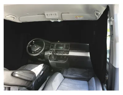 Image de HOUSSES DE SIÈGES BREMER : pare-soleil pour pare-brise, rideaux de cabine de camping, compatible avec le Nissan NV200 / Evelia de 2010 à 2019, couleur noire
