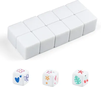 Produktbild von Weiße Würfel 25 mm, runde Spielwürfel, 10 Stück, für Brettspiele