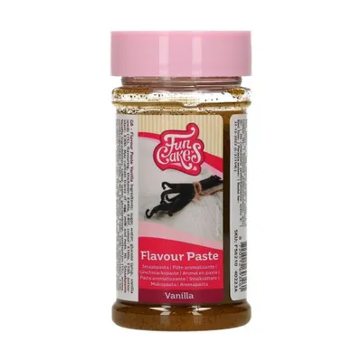 Produktbild von FunCakes Geschmackpaste Vanille: Lebensmittelaroma, großartiger Geschmack, perfekt zum Dekorieren von Kuchen, geeignet für Teig und Füllungen. 100 g.