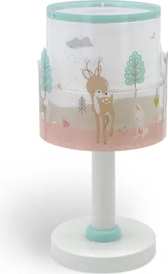 Produktbild von Kinder Nachttischlampe Loving Deer mit Hirsch & Kaninchen Märchenszene