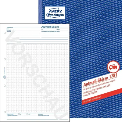Image de Livret de formulaires AVERY Zweckform "Aufmaá-Skizze", A4, 50 feuilles