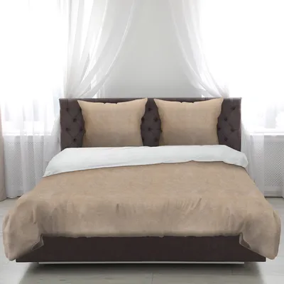 Produktbild von Bettwäsche 2-tlg "Cashmere Touch" ( Beige/Taube ) -  - 1 Bettbezug 135x200cm + 1 Kissenbezug 80x80cm Bettdecken Set Reißverschluss