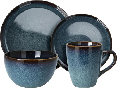 Obrázek produktu pro Jídelní servis Siaki Collection pro 4 osoby 16 ks modrý