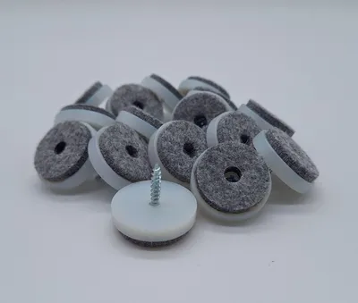 Produktbild von 16 Stk Filzgleiter Möbelgleiter Stuhlgleiter weiß mit Schraube Ø 28 mm