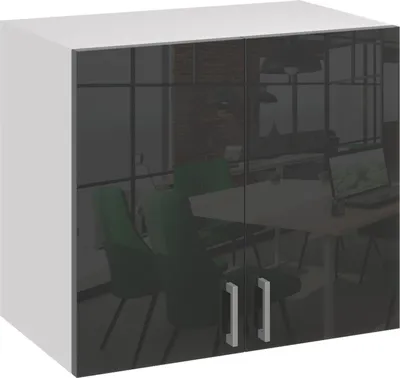Produktbild von Roe Furniture | Küchenhängeschrank 80 cm - Schwarz – Schwarz Glänzend - Küchenhängeschränke - Küchenzeilen - Küchen Hängeschrank - Küche - G80