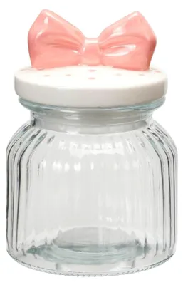 Produktbild von Aufbewahrungsglas mit Deckel in Rosa – Bonbonglas aus Glas, Keksdose, 680 ml