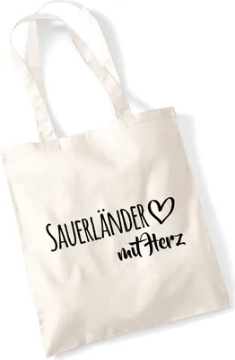 Produktbild von Huuraa Jutebeutel Sauerländer mit Herz 10 Liter Natural Baumwolle Tasche Geschenkidee