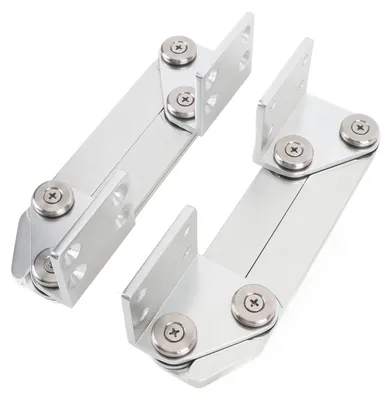 Imagen del producto de Un par de bisagras para montaje de asientos de barco, fabricadas en aleación de aluminio, con acabado pulido y diseño antipiñazo. Bisagra plegable para asientos de yates, pontones y embarcaciones