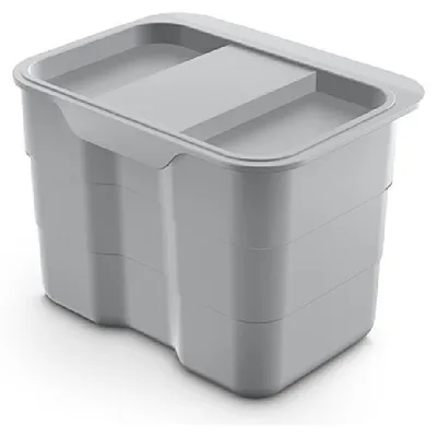 Zdjęcie produktu dla ninka bioBin 5188.91 pojemnik 4,2 l aluminiowoszary z pokrywą