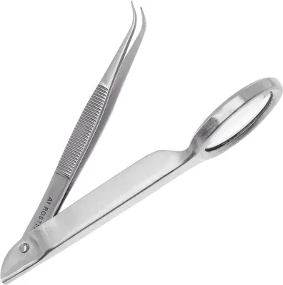 Image de Pincette loupe - Pincette technique - petit modèle - pointe coudée