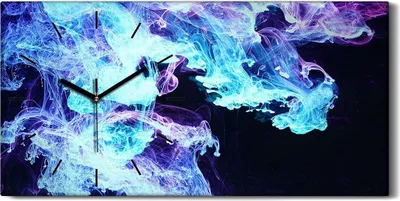 Produktbild von Wandbild Leinwand Bilder mit Uhr Geräuschlos Kunstdruck 60x30 Abstrakte Kunst - schwarze Hände