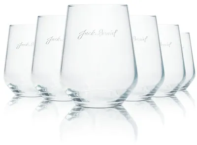 Produktbild von 6x Jack Daniels Glas 0,3l Whisky Kontur Tumblergläser Longdrin Cocktail Gläser