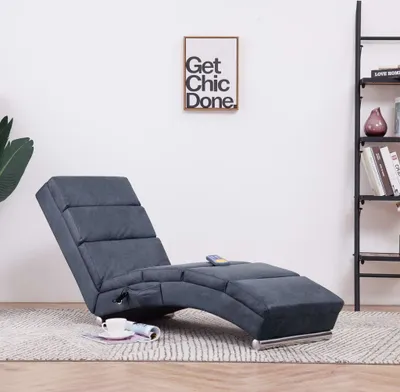 Produktbild von Möbel Massage Chaiselongue Grau Wildleder-Optik - Recamieren &23999