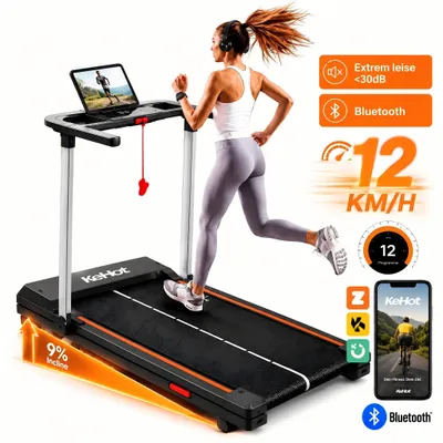 Produktbild von Kehot Laufband klappbar 1–12 km/h, 125kg, App-kompatibel mit Zwift & Kinomap,LED Display, 9%Steigung für Zuhause
