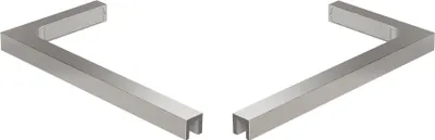 Zdjęcie produktu dla Mexen zestaw wsporników kątowych L do ścianek prysznicowych 10 mm, nikiel szczotkowany - 800-07-97