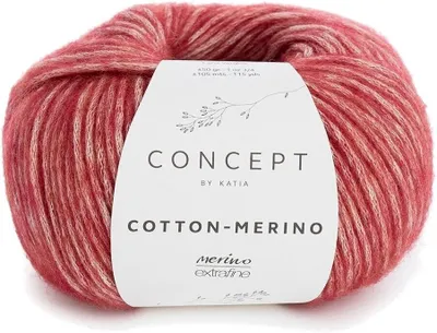 Zdjęcie produktu dla Katia Bawełna Merino 125 Maroon Przędza dziewiarska