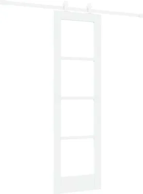 Produktbild von vidaXL Schiebetür ORKDAL Weiß 61 x 198,5 cm Massivholz Kiefer und Glas