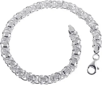 Produktbild von SILBERKETTEN STORE Königskette Armband, flach 6mm - 925 Silber, Länge wählbar von 16-25cm - 24cm