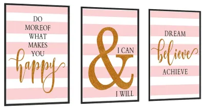 Productafbeelding van Solidchoice - Set van 3 Inspirerende Citaten Posters