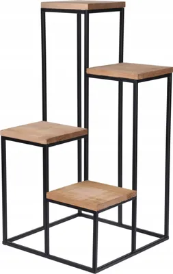Produktbild von Home&Styling stojan na rastliny so 4 policami prírodný a čierny