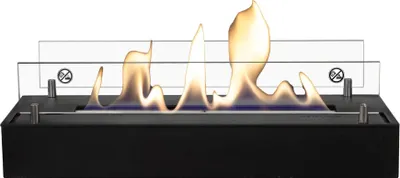 Immagine prodotto di Caminetto a etanolo Xaralyn - bruciatore a etanolo L - nero - riscaldatore da 3 kW - caminetto a etanolo da incasso - fiamme reali