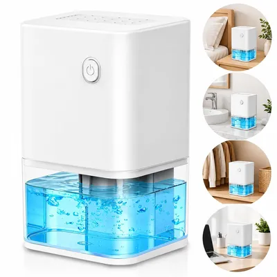 Produktbild von Elektrischer Mini Luftentfeuchter für Schlafzimmer und Büro, 25 W, leise unter 35 dB, 500-ml-Wassertank, automatische Abschaltung, Weiß
