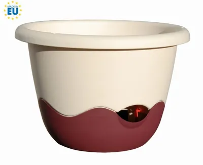 Produktbild von Blumentopf, Blumenampel, mit Wasserspeicher, zum Aufhängen, ⌀ 25 cm, mit Kette Sand/Cherry