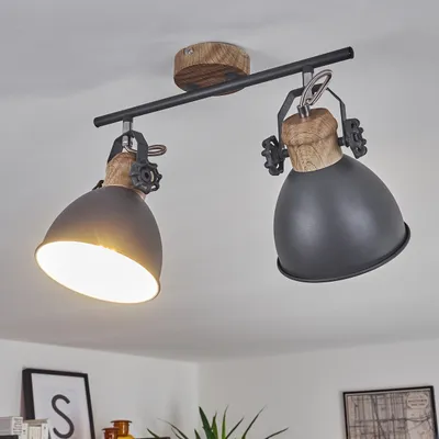 Produktbild von Verago »Verago« industrielle Deckenlampe aus Metall in grau/holzoptik