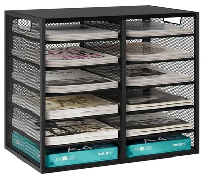 Produktbild von Solidchoice – Schreibtisch-Ablage mit 6 Schichten und 12 Fächern zur Aufbewahrung von Papier
