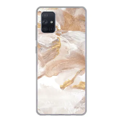 Produktbild von MuchoWow® Handyhülle Schutzhülle Hülle für Samsung Galaxy A71 Wasserfarbe - Gold - Braun Silikon Softcase Handy Hülle - Kartenbesitzer