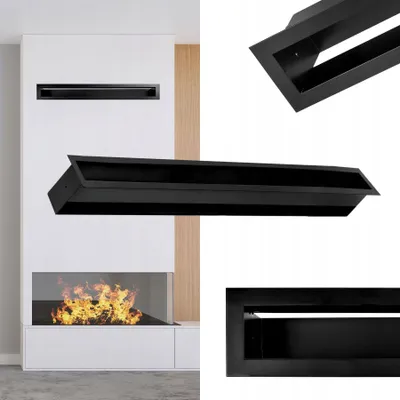 Produktbild von Kaminrost 10x70cm, Kaminlüfter gerade, schwarz, Kaminbelüftung