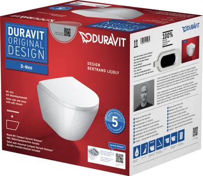 Produktbild von Duravit Wand-Tiefspül-WC-Set Compact D-Neo mit WC-Sitz Rimless Weiß