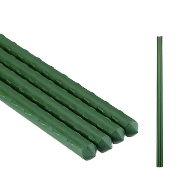 Image de Tuteurs Relaxdays, lot de 10, 75 cm, Ø 10 mm, acier recouvert de plastique, support pour plantes grimpantes, tuteurs, vert