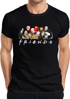 Obrázok produktu pre FRIENDS Ikony hororu Pennywise Chucky Michael Jason Freddy Fans Pánske tričko, čierne, L