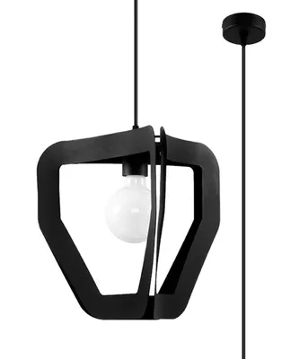 Image de Lampe pendante TRES noir 1xE27 15W acier 130x33x33cm Sollux Lighting