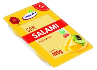 Zdjęcie produktu dla Ser Salami plastry 400g MLEKPOL