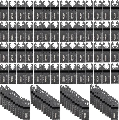 Immagine prodotto di 100 lame per seghetto alternativo, kit lame multiuso a sgancio rapido, lame HCS per legno e plastica, compatibili con Dewalt, Dremel, Fein, Worx, Bosch, Makita e Milwaukee.