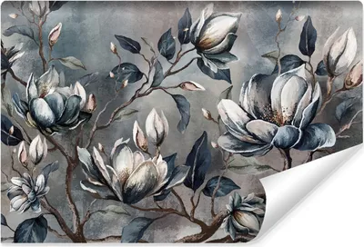 Produktbild von Muralo Selbstklebende Fototapete BLUMEN Magnolienblüten Blätter Vintage Stil Br. 450cm x Hö. 300cm