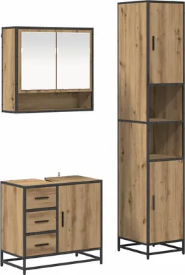 Obrázek produktu pro vidaXL Sada koupelnového nábytku, 3 kusy, Imitace "Artisan Oak", rozměry 35 x 37,5 x 188,5 cm